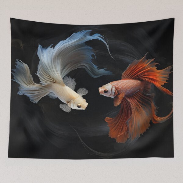 Item preview, Dueling Elegance: Dance of the Siamese Fighting Fish designed and sold by bazaarcurioso.