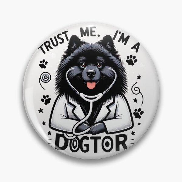 Item preview, Keeshond Dogtor - Funny Pet Portrait of Trust Me Dog Doctor designed and sold by Woof-n-Wear.