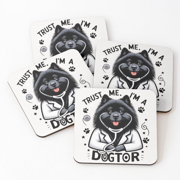 Item preview, Keeshond Dogtor - Funny Pet Portrait of Trust Me Dog Doctor designed and sold by Woof-n-Wear.