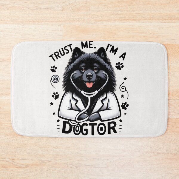 Item preview, Keeshond Dogtor - Funny Pet Portrait of Trust Me Dog Doctor designed and sold by Woof-n-Wear.