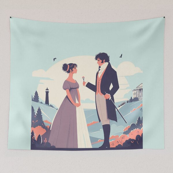 Item preview, Romantic Regency Couple in a Scenic Landscape  designed and sold by MAGICKEY2024.