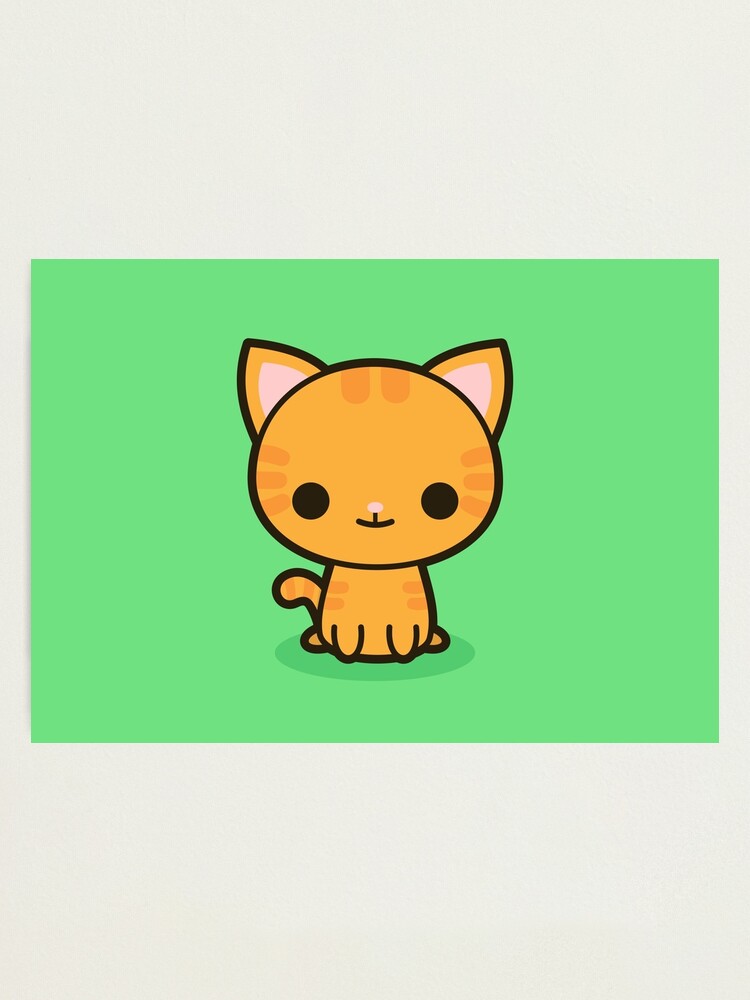 Impression Photo Kawaii Chat Roux Par Peppermintpopuk Redbubble