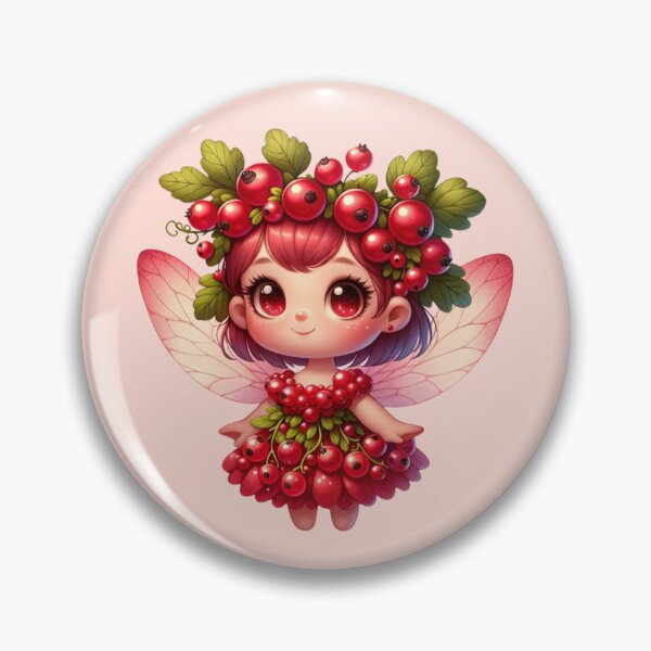 Item preview, Cassis Fairy with Red Currants and Wings Manga Anime Kawaii Chibi Girl Fruits Tropical Summer designed and sold by Annika Shurafa.
