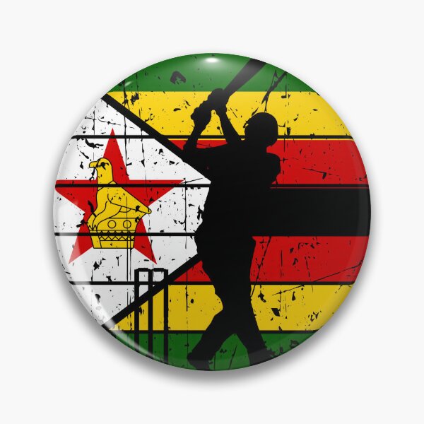 Item preview, Cricket Batsman Silhouette Zimbabwe Flag designed and sold by SportsT-Shirts.