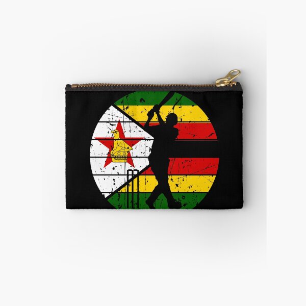 Item preview, Cricket Batsman Silhouette Zimbabwe Flag designed and sold by SportsT-Shirts.