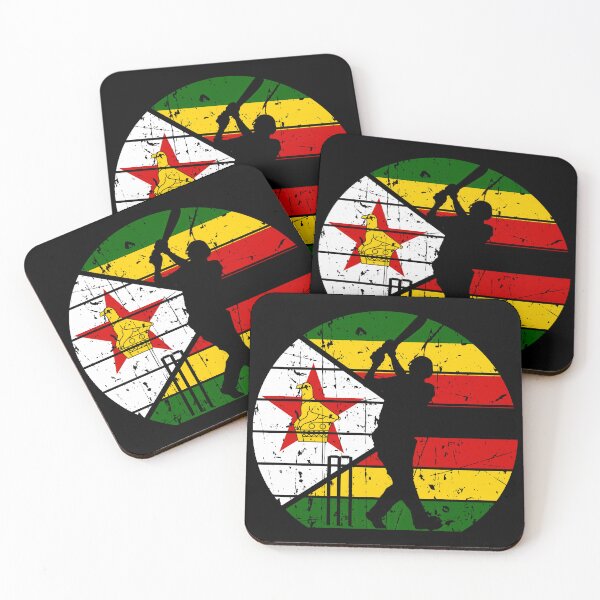 Item preview, Cricket Batsman Silhouette Zimbabwe Flag designed and sold by SportsT-Shirts.