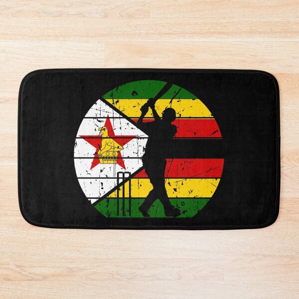 Item preview, Cricket Batsman Silhouette Zimbabwe Flag designed and sold by SportsT-Shirts.