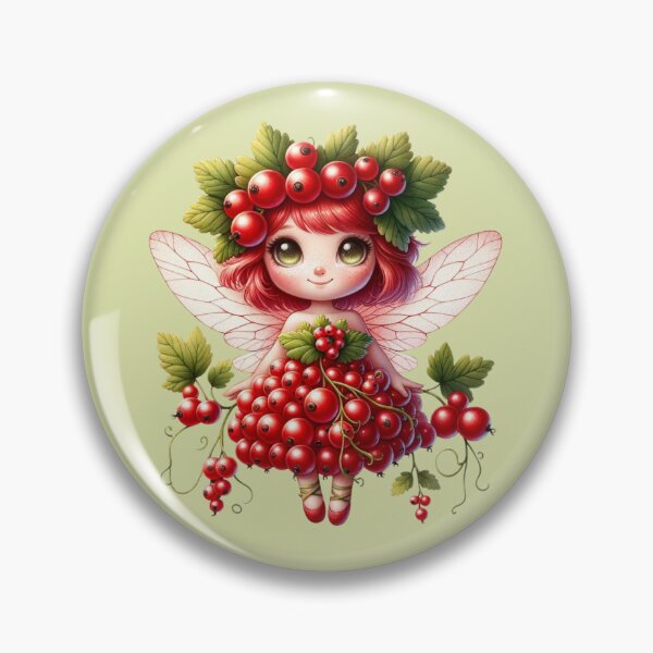 Item preview, Cute Cassis Fairy with Red Currants and Wings Manga Anime Girl designed and sold by Annika Shurafa.
