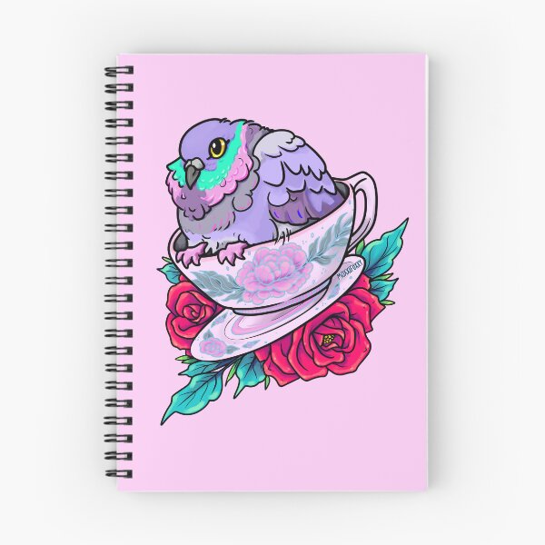 Item preview, Pigeon  in a Tea Cup, Fluffy with Red Roses designed and sold by MoxxiFoxxy.