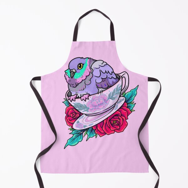 Item preview, Pigeon in a Tea Cup, Fluffy with Red Roses designed and sold by MoxxiFoxxy.