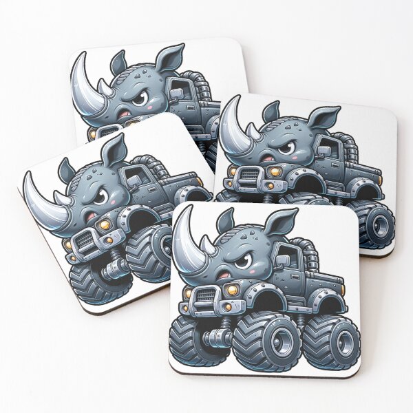 Item preview, Kawaii Rhino Monster Truck designed and sold by Redblackman.