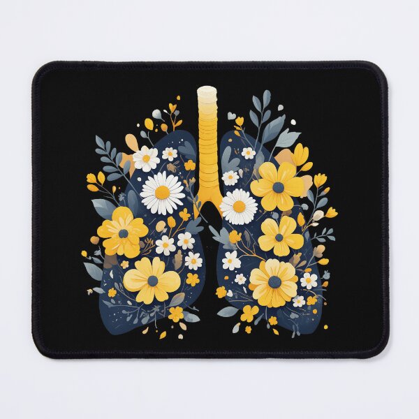 Item preview, minimal lungs with flowers designed and sold by PandaKunst.