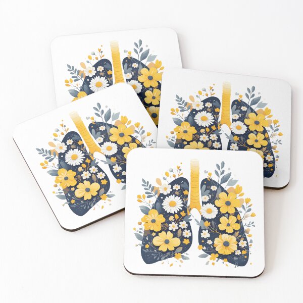 Item preview, minimal lungs with flowers designed and sold by PandaKunst.