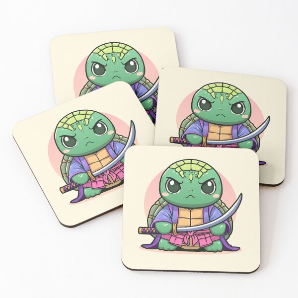 Item preview, Cute Samurai Turtle, turtle warrior, kawaii style illustration designed and sold by Dizartico.