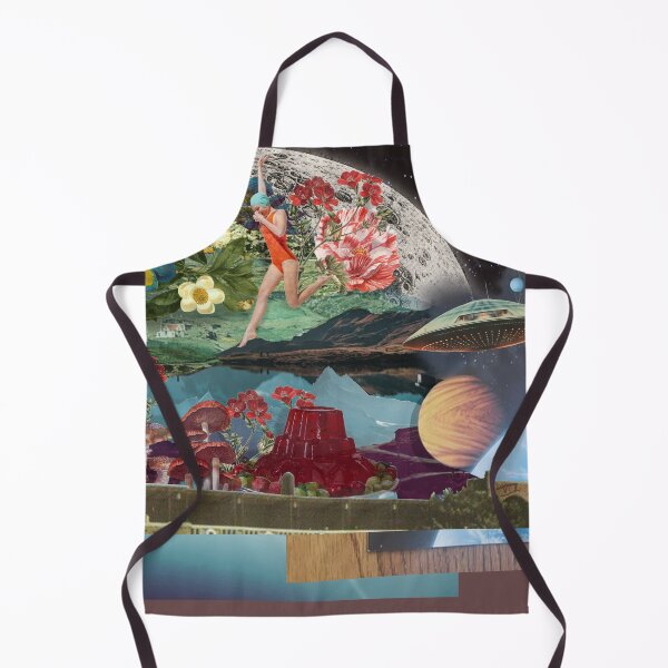 Item preview, 'Leap of Faith' Vintage Space Collage ft. UFO, Jelly, Planets, Flowers + Mushrooms designed and sold by Venus-in-Virgo.