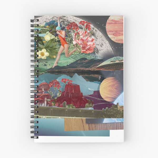 Item preview, 'Leap of Faith' Vintage Space Collage ft. UFO, Jelly, Planets, Flowers + Mushrooms designed and sold by Venus-in-Virgo.
