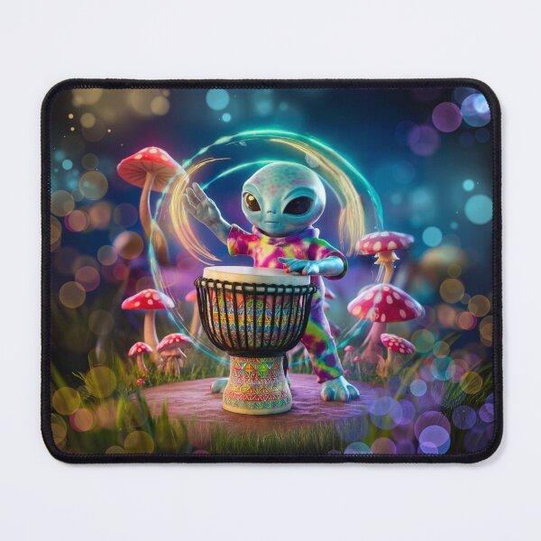 Item preview, ALIEN DJEMBE DRUMMER Music Festival Tribal Spaced Out of this World Trippy Percussion Pal Drum Circle HAND Drum Celebration Psychedelic Art designed and sold by BadassBazaar.