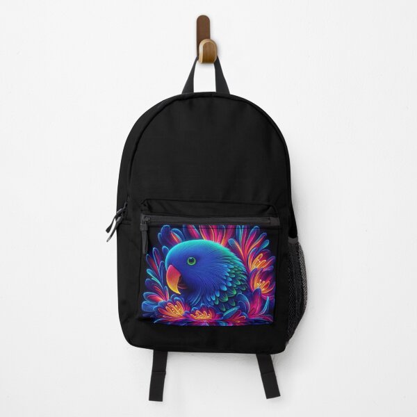 Item preview, Radiant Eclectus Parrot with Floral Accents designed and sold by LyssasMindArt.