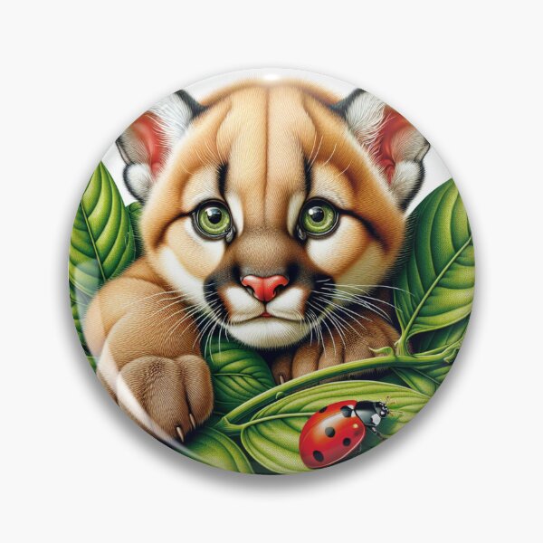 Item preview, Baby cougar and ladybug designed and sold by Catherine Harrison.