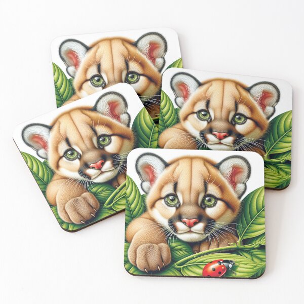 Item preview, Baby cougar and ladybug designed and sold by Catherine Harrison.
