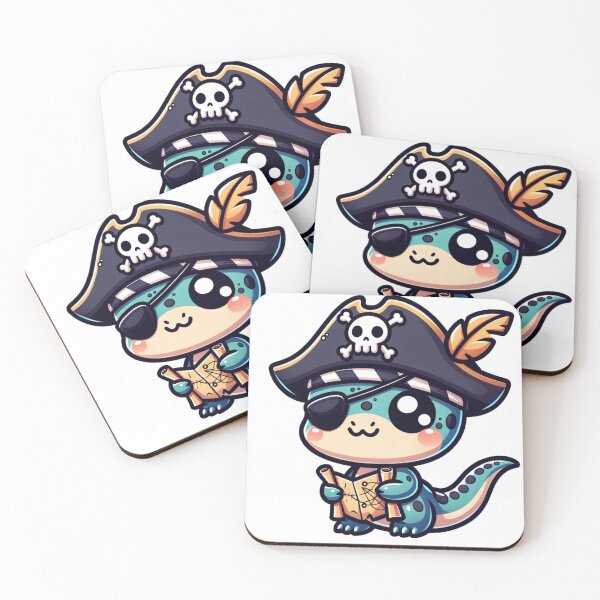 Item preview, Cute Kawaii Pirate Baby Dinosaur 1 designed and sold by Redblackman.
