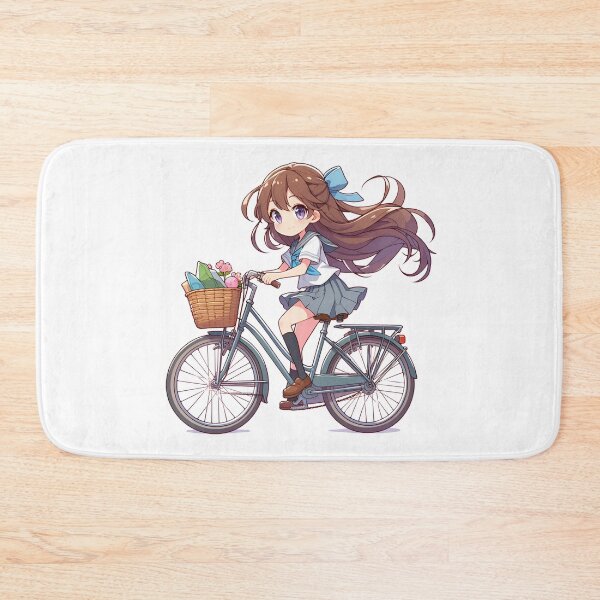 Item preview, Graceful Ride: Beautiful Girl on a Bicycle designed and sold by daruneenok.