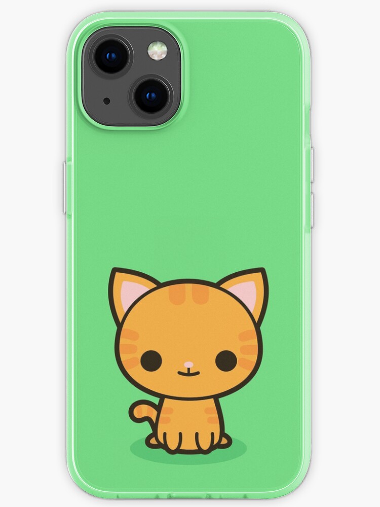 Coque Iphone Kawaii Chat Roux Par Peppermintpopuk Redbubble