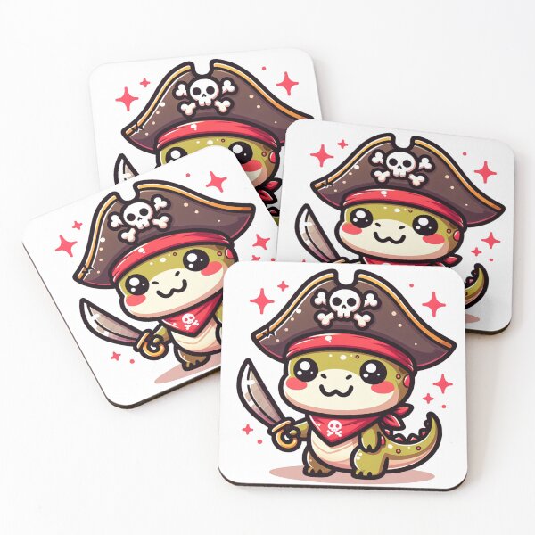 Item preview, Cute Kawaii Pirate Baby Dinosaur 3 designed and sold by Redblackman.