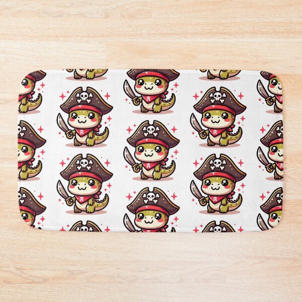 Item preview, Cute Kawaii Pirate Baby Dinosaur 3 designed and sold by Redblackman.