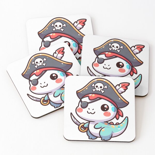 Item preview, Cute Kawaii Pirate Baby Dinosaur 9 designed and sold by Redblackman.