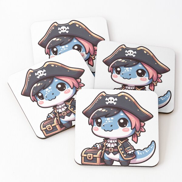 Item preview, Cute Kawaii Pirate Baby Dinosaur 10 designed and sold by Redblackman.