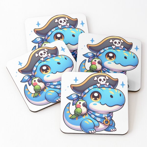 Item preview, Cute Kawaii Pirate Baby Dinosaur 11 designed and sold by Redblackman.