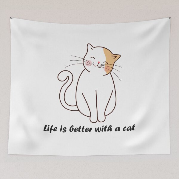 Item preview, La vida es mejor con un gato designed and sold by AhMath.