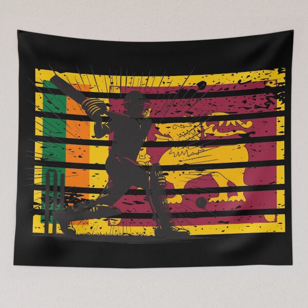 Item preview, Cricket Batsman Against Sri Lanka Flag designed and sold by SportsT-Shirts.