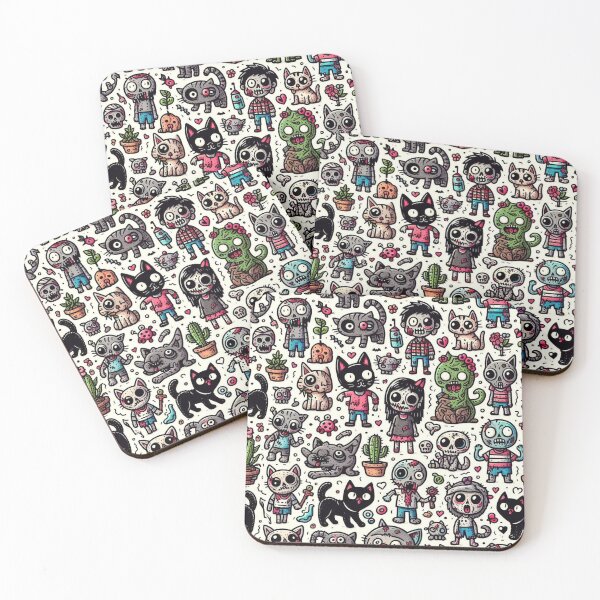 Item preview, Zombie doodles pattern designed and sold by FLATVAC STICKER.
