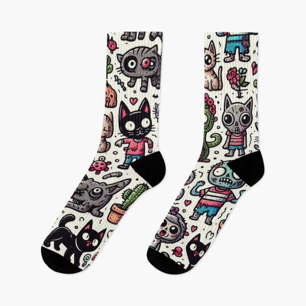 Item preview, Zombie doodles pattern designed and sold by FLATVAC STICKER.