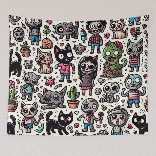 Item preview, Zombie doodles pattern designed and sold by FLATVAC STICKER.