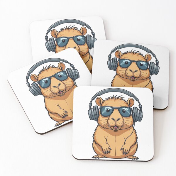 Item preview, Cool Capybara Wearing Headphones designed and sold by TheAnimalZ00.