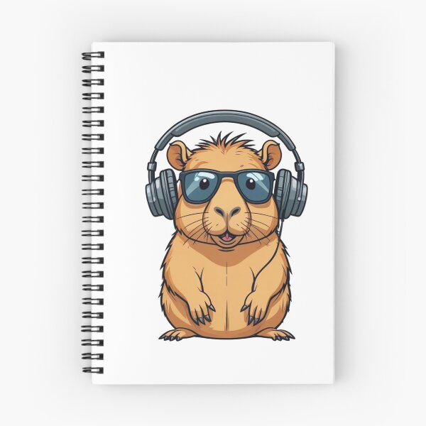 Item preview, Cool Capybara Wearing Headphones designed and sold by TheAnimalZ00.