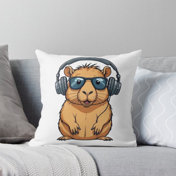 Item preview, Cool Capybara Wearing Headphones designed and sold by TheAnimalZ00.