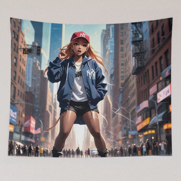 Item preview, Rapper girl New York Times Square designed and sold by Artbellachi.