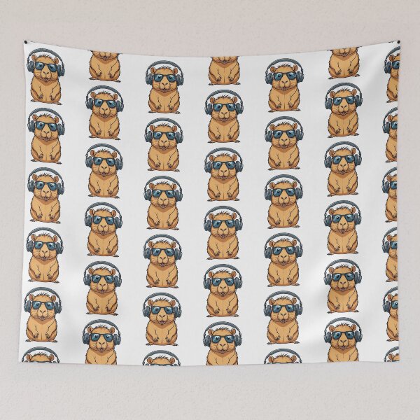 Item preview, Cool Capybara Wearing Headphones designed and sold by TheAnimalZ00.