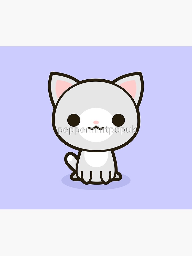 Housse De Couette Kawaii Chat Gris Et Blanc Par Peppermintpopuk Redbubble