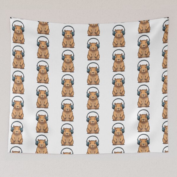 Item preview, Capybara Wearing Headphones designed and sold by TheAnimalZ00.