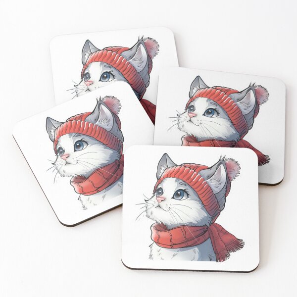 Item preview, Cute cartoon art stickers of a white cat with black outline designed and sold by tjnextgen99.