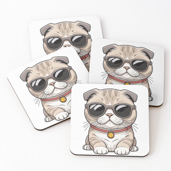 Item preview, Scottish Fold Cat Wearing Sunglasses designed and sold by TheAnimalZ00.