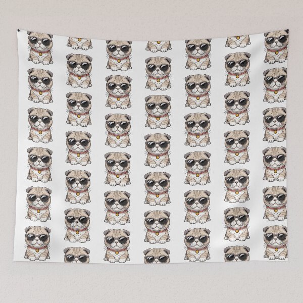 Item preview, Scottish Fold Cat Wearing Sunglasses designed and sold by TheAnimalZ00.