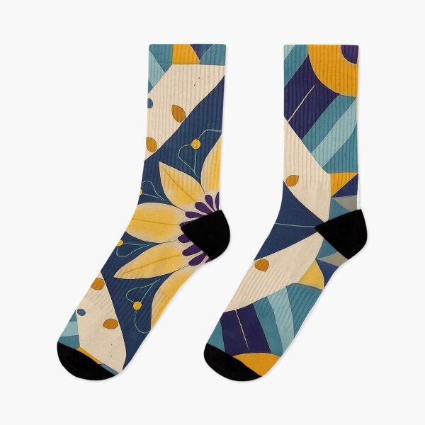 Item preview, A colorful geometric design with a central flower motif. The flower has yellow petals and a purple center designed and sold by homydesign.