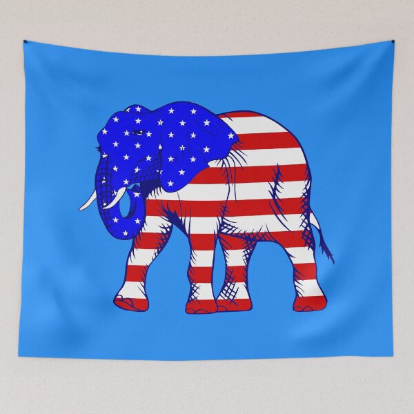 Item preview, republican elephant american flag patriotic designed and sold by Gossip Rag.