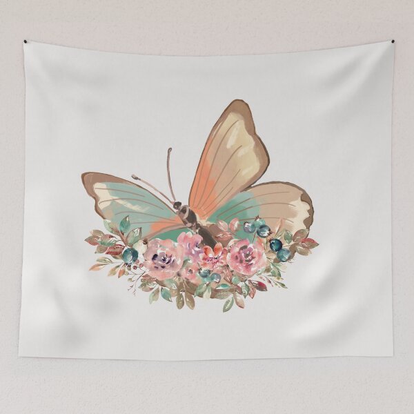Item preview, Butterfly floral art designed and sold by Kinkalow.